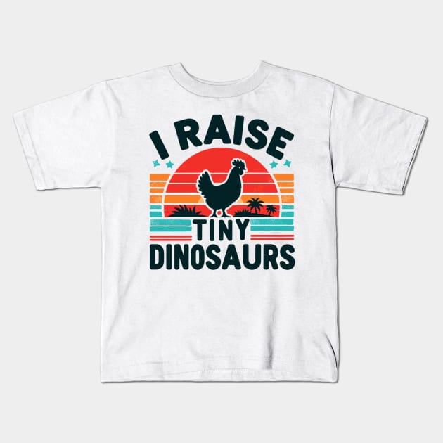 I Raise Tiny Dinosaurs Kids T-Shirt by AlephArt